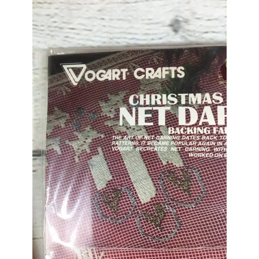 2 Unopened Vogart Crafts Christmas Net Darning Kits Placemats & Table Runner